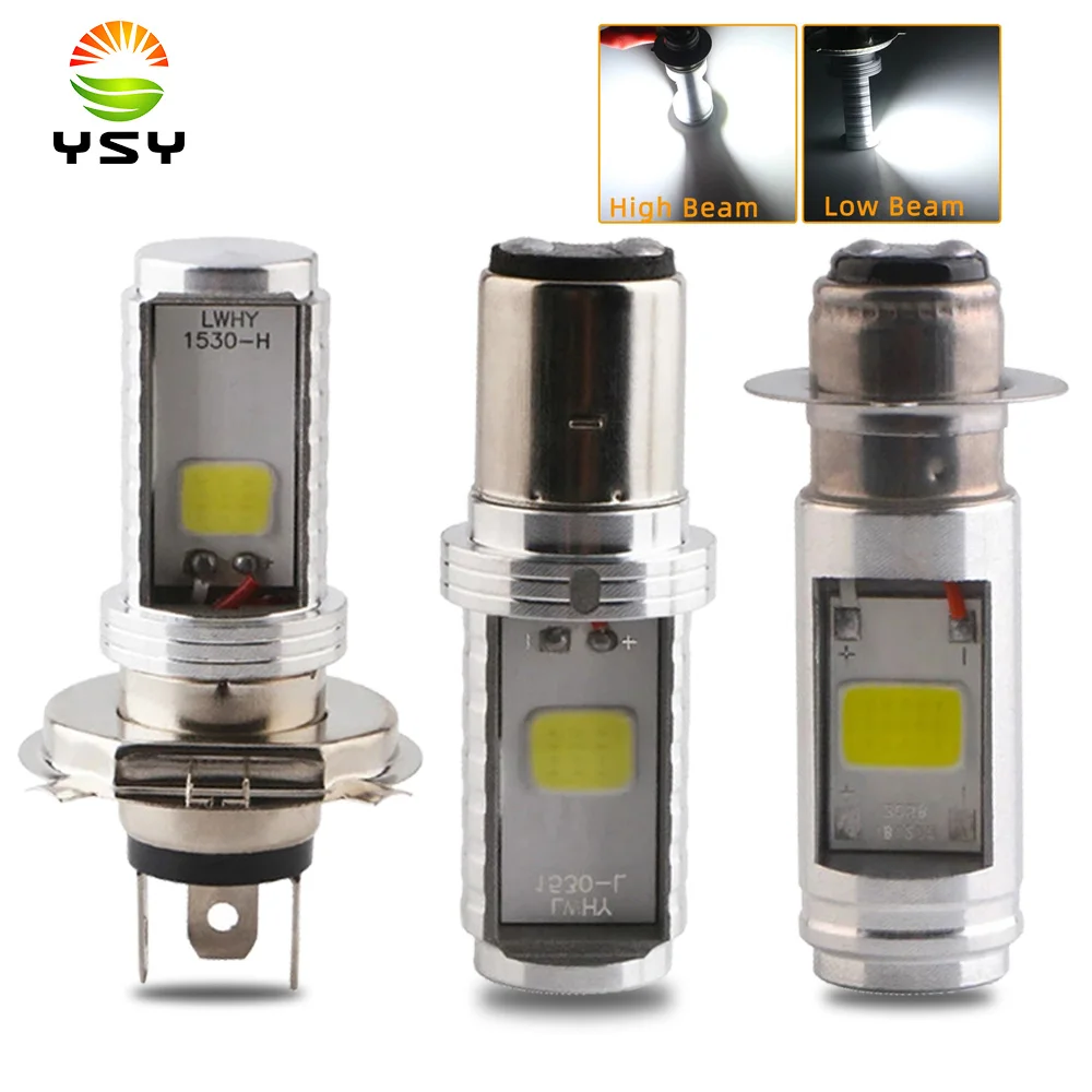 

YSY H4 BA20D P15D Headlight Bulb H6 LED Scooter Light Hi-Lo Beam Light Lamp Bulb Motorcycle Auxiliary Lights Led Headlight 12V