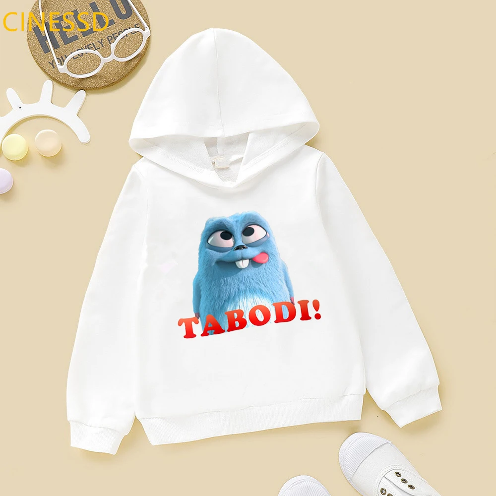 Funny Cartoon Grizzy And Lemmings Unisex Hoodie Baby Boys Girls Sweatshirts Children'S Fleece White Tracksuite Kids Clothes