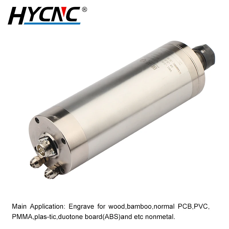 24000prm 400hz แรงบิดสูง 2.2 Kw Er20 แกนระบายความร้อนด้วยน้ํา 220,380v 4Pcs แบริ่ง Cnc Mill เครื่องแกะสลักงานไม้มอเตอร์