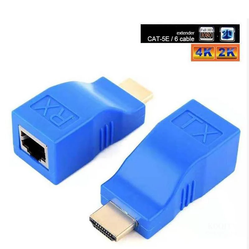 2 шт. 30 метров 1080p 4K расширитель для адаптера RJ45 Ethernet сетевой расширитель от Cat 5/6 HDTV Displayer hdmi-совместим с DCD PS3