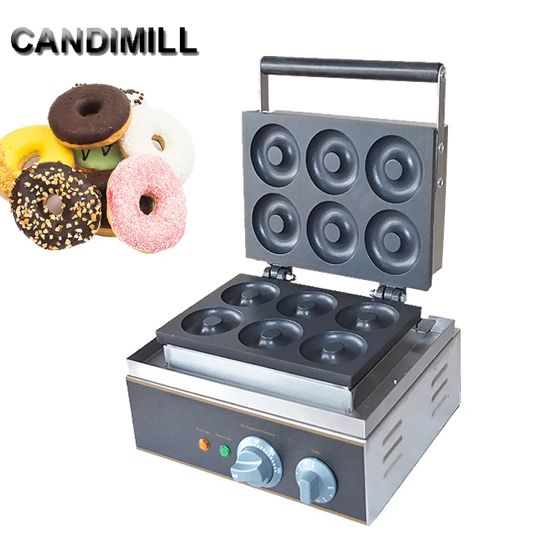 Commercial Donut Machine 110V/220V Nonstick Waffle Electric 6 Holes Doughnut Baker Donut Maker Machine