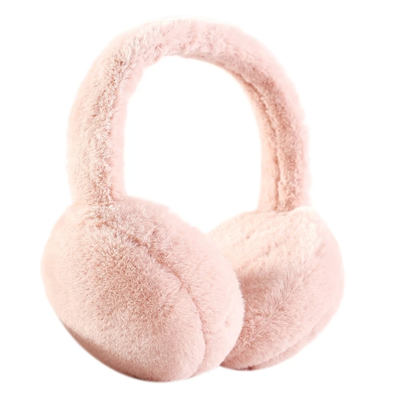 Women Men Winter Warm Cute Faux Furry Earmuffs Headband Outdoor Windproof Solid Color Foldable Fluffy Ear Covers Warmers