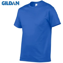 Gildan Brand Summer Men T-shirts 100% Cotton Casual Sport Short Sleeve T shirt for Men Women O-Neck Solid Tops Tee Shirt Clothes