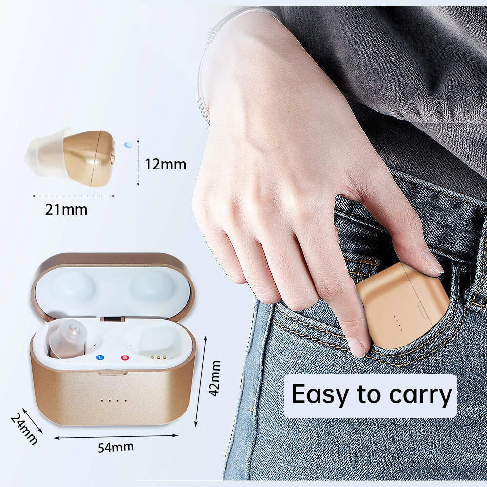 Rechargeable Digital 6 Channels Hearing Aid SR61 Sound Amplifiers Ear Aids for Elderly Moderate to Severe Loss Drop Shipping