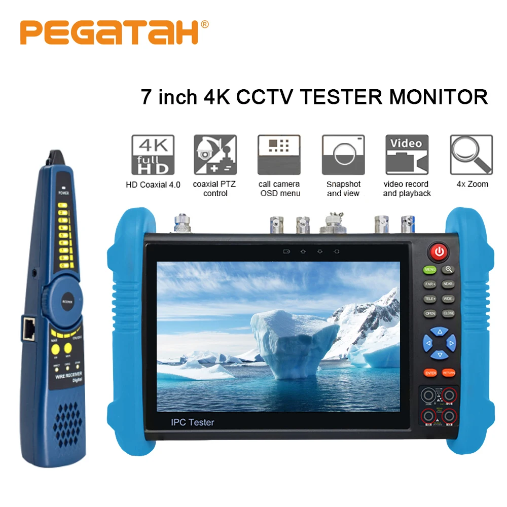 7 inch CCTV Tester IP Camera Mini monitor Analog camera tester WIFI TDR UTP RJ45 cable testing Security cftv Video camera tester