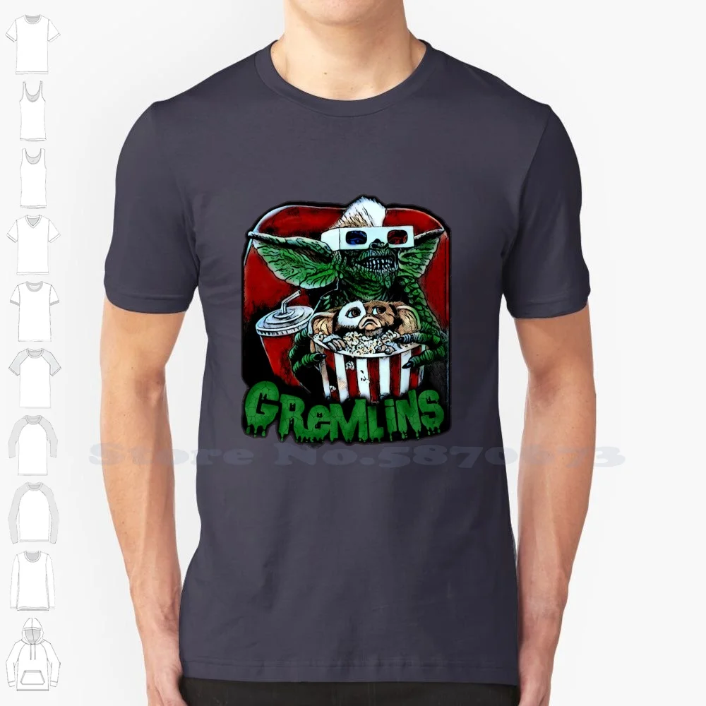 Gremlins 100% Pure Cotton T-Shirt Gremlins Gizmo Mogwai 80S Cult Movie Classic Limited Horror 90S Spike Stripe