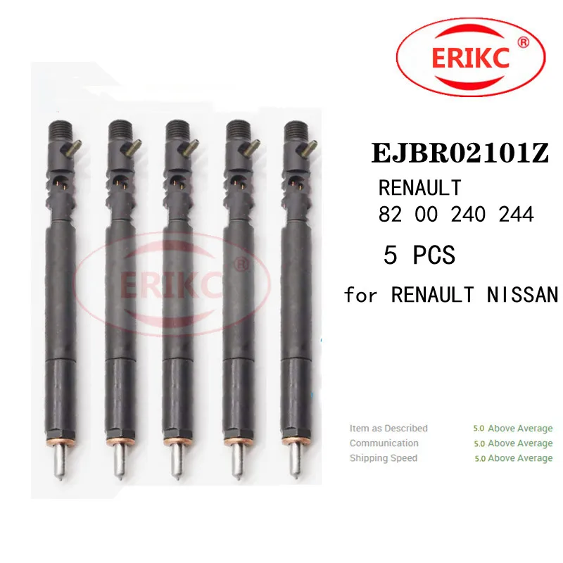 ERIKC 5 PCS EJBR02101Z Diesel Engine Parts Injector EJBR 021 01Z OEM RENAULT 8200240244 FOR NISSAN KUBISTAR /RENAULT CLIO,KANGOO