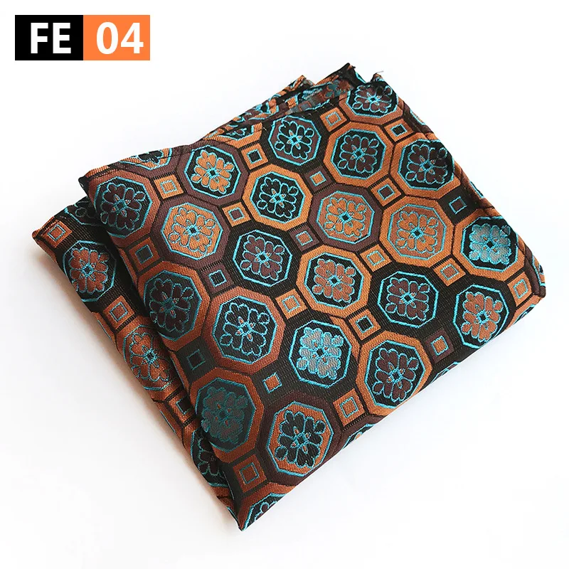 New Design Polyester Hanky Gold & Black Paisley Men Fashion Plaid Pocket Square Handkerchiefs for Men Suit Tie Handkerchief