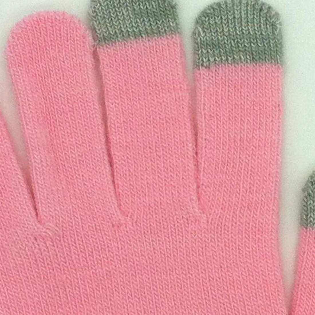 Guantes de pantalla táctil para hombre y mujer, gorro de punto elástico, cálido, grueso y suave, de dedo completo, para enviar mensajes, para