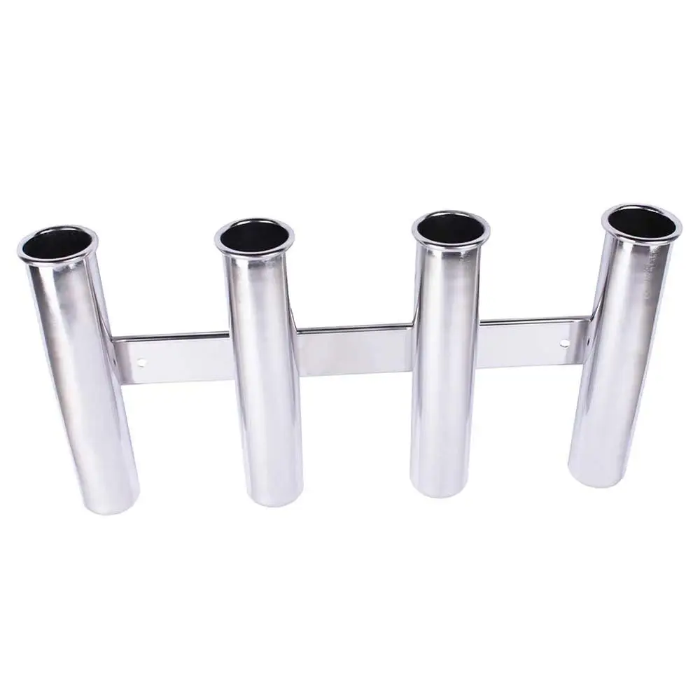 4 Tube Rod Holder Triple Stainless Steel Vertical Multi-use Fishing Rod Holder Wall-hung Style For Boat Yacht