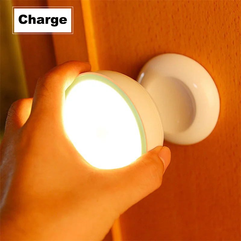 Wireless Smart Motion Sensor Night Light USB Rechargeable Wall Lights For Wardrobe Corridor Toilet Interior Indoor Lighting