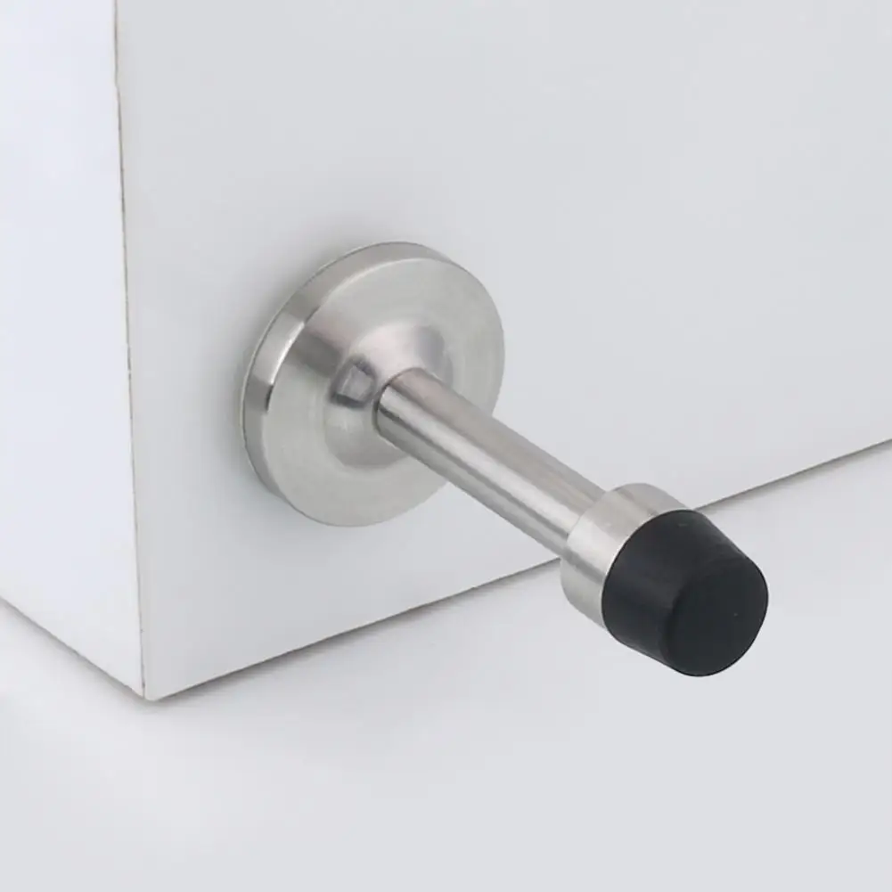 75 - 150 mm Door Stopper Wall-mounted Anti-collision Rubber Two Installation Methods Punch-free Door Stopping Holder for Bedroom