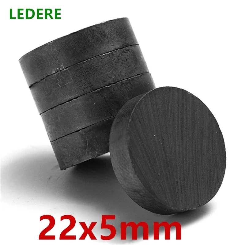 5pcs/lot Disk Ferrite Magnet 22x5 mm magnet fridge ferrite magnet ring ferrite magnet for speakers magnet black 22 * 5 mm mini