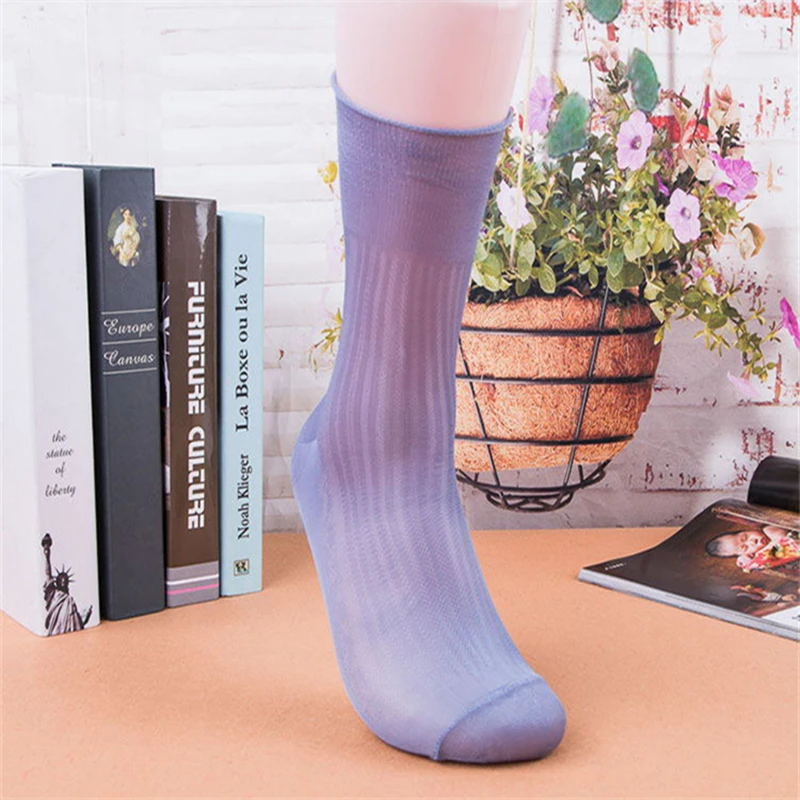 10 Paar Herren Socken Männer Sommer Nylon Socken Herren dünne transparente Business-Anzug formelle Kleid Seide Strümpfe Mann Socken Großhandel