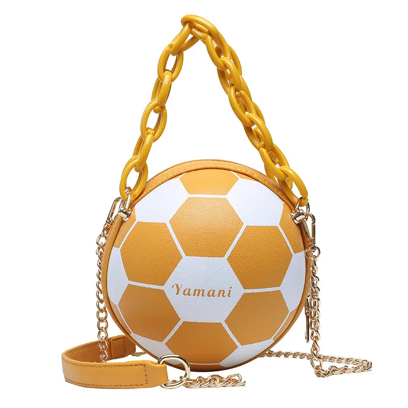 

Shoulder Bag Basketball/Soccer Shaped Round Handbags Purse Creative for Women Girls Messenger Bag PU Leather Spherical Handbags