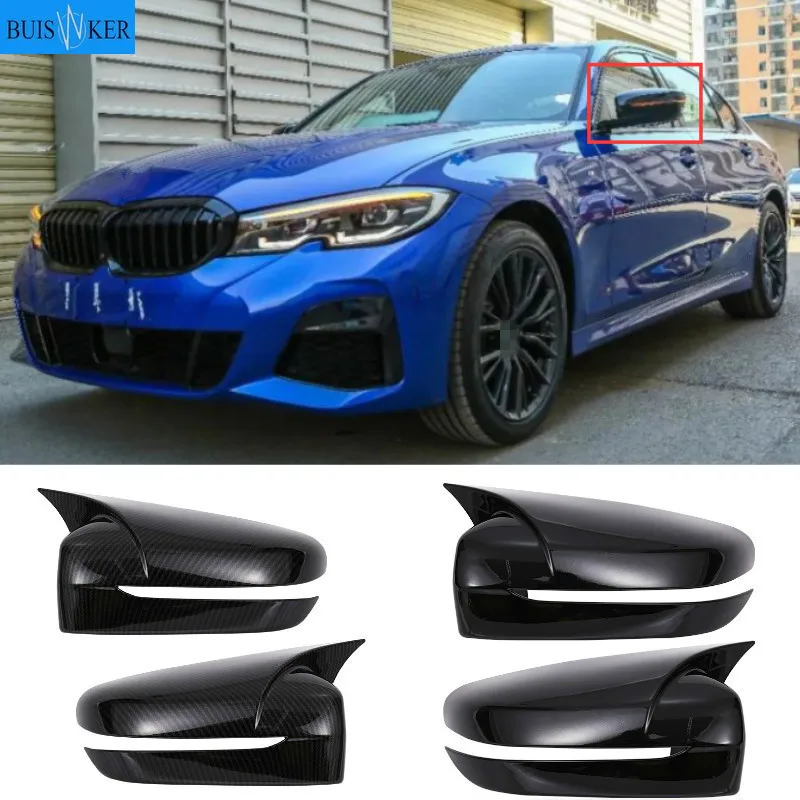 

For BMW G20 G28 2020 Car styling Carbon fiber rearview mirror Shell frame door Horn decoration Covers Stickers Auto accessories