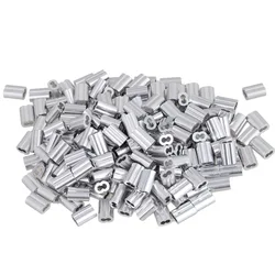 200PCS Silver Double Hole Aluminum M1.5 Clamp Cap for 5MM Wire Rope