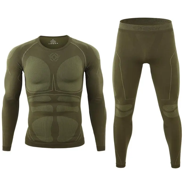 Seamless Tight Tactical Thermal Underwear Men Outdoor Sports Function Breathable Training Winter Thermo Underwear Long  Johns