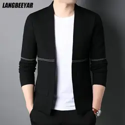 Top Grade New Autum Brand Fashion Winter Knit Japanese Street Wear Mens Cardigan Sweater Plain Casual Coats Jacket Men Clothing