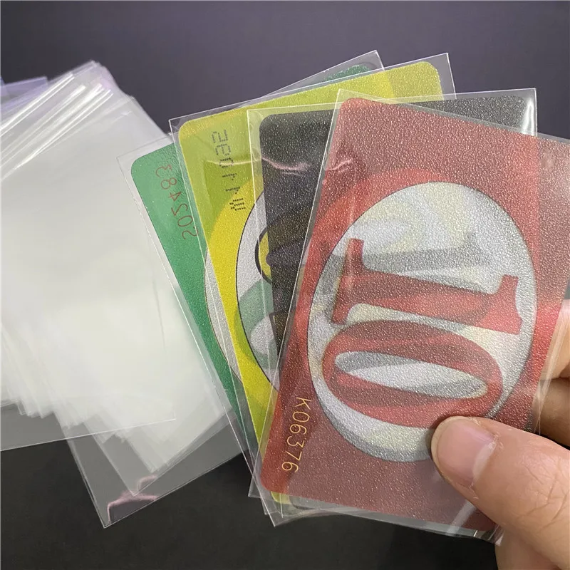 Fundas protectoras transparentes para cartas, protectores de cartas de varios tamaños para juegos de mesa mágicos, Tarot y póker, lote de 100