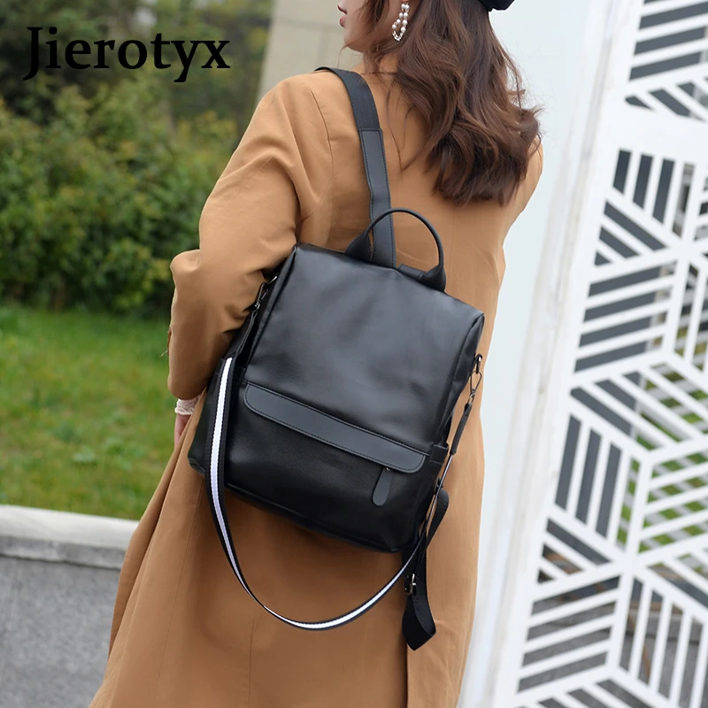 JIEROTYX Chic Alla Moda Zaino delle Donne 2020 di Cuoio Ragazza Adolescente Zaini Da Viaggio di Alta Qualità Retrò Femminile Zaino Sac Dos