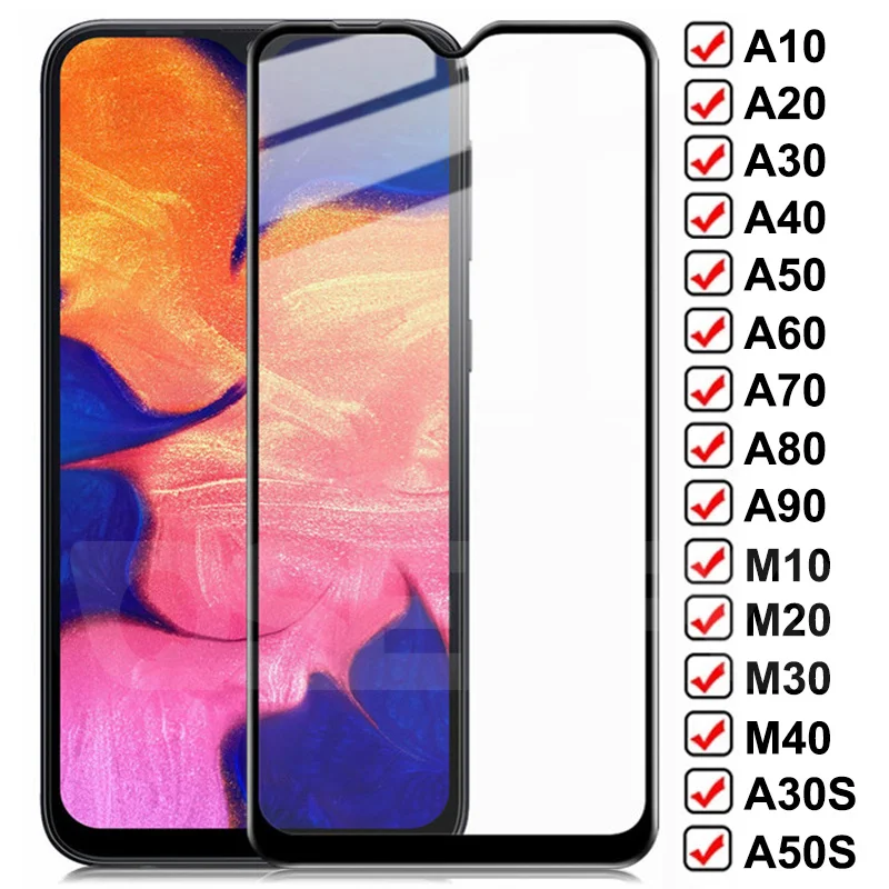 9D Tempered Glass For Samsung Galaxy A10 A20 A30 A40 A50 A60 A70 Protective Glass Samsung A80 A90 M10 M20 M30 M40 Screen Film