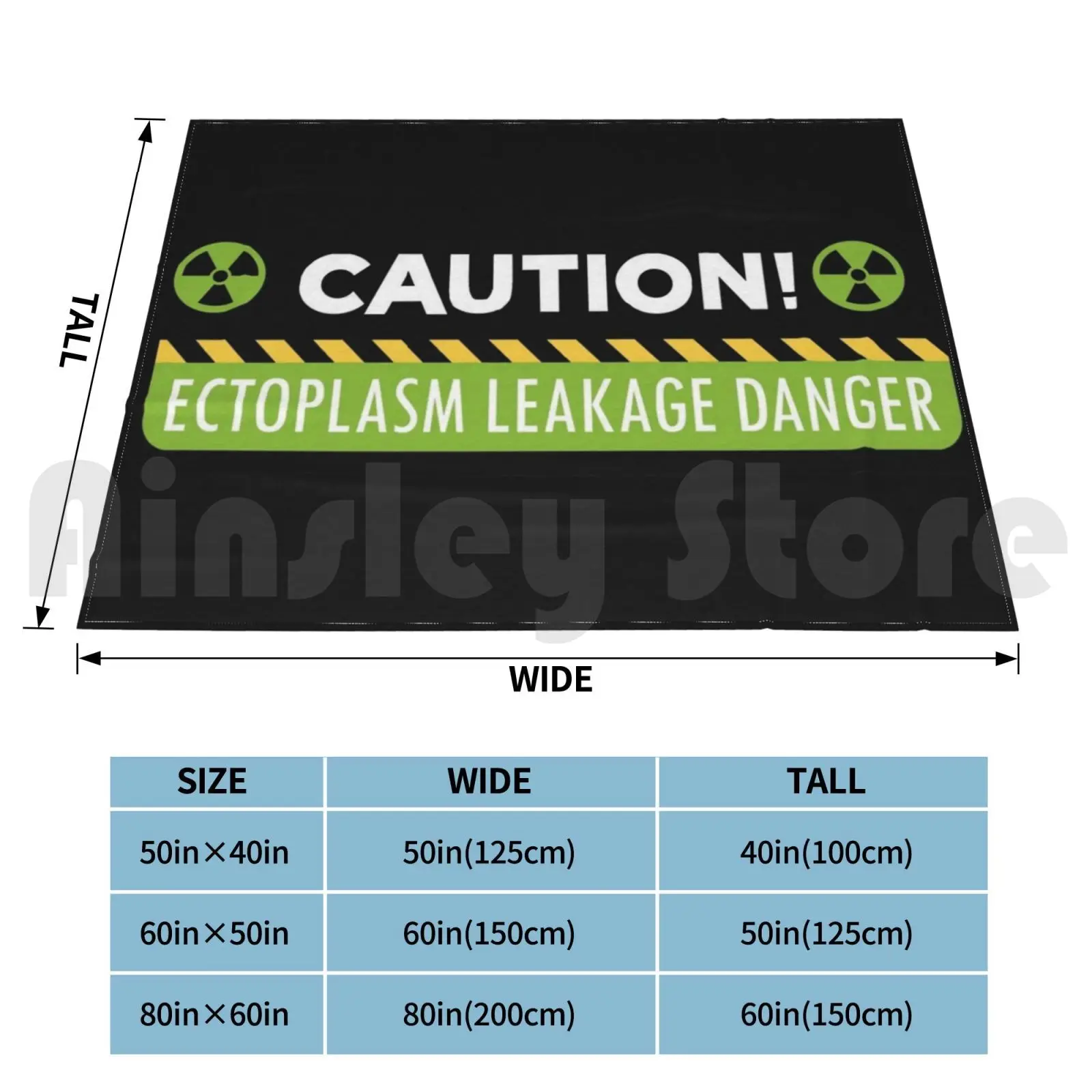 Caution : Ectoplasm Leakage Danger Blanket Fashion Custom 2936 2016 Ectoplasm