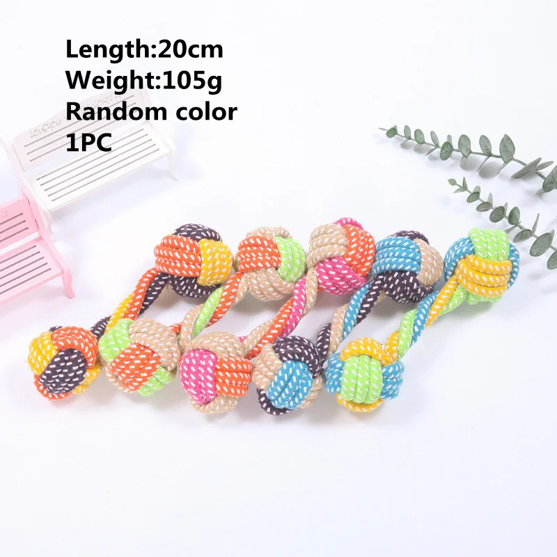 Dog Toy Interactive Chewing Rope Ball Toys Set Natural Cotton Washable Durable Tug of War for Small Medium Dogs Pet Supplies