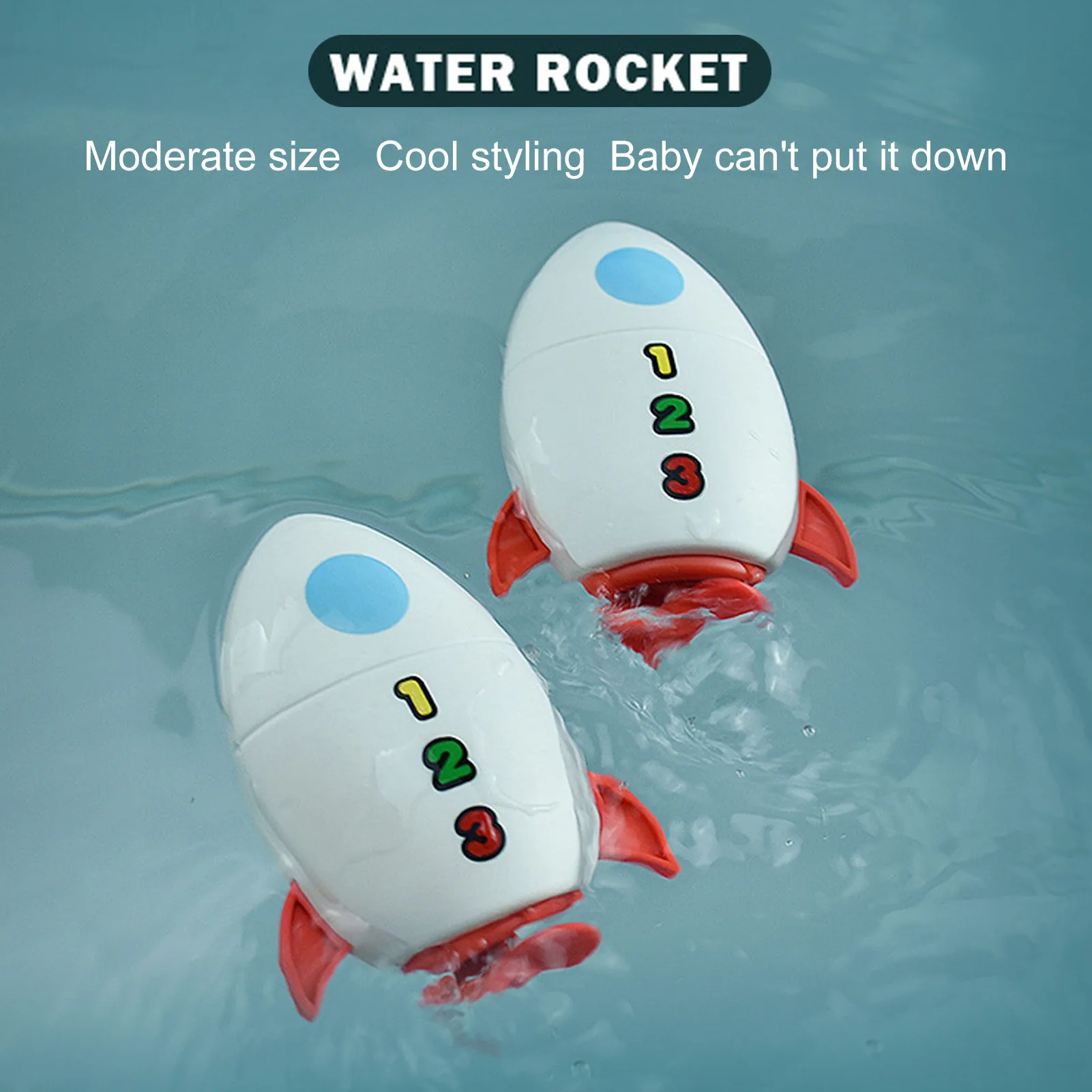 Clockwork Rocket Rocket Spinning Baby Bathing Toy Spring Up Chain Bathroom Swimming Children's Toy