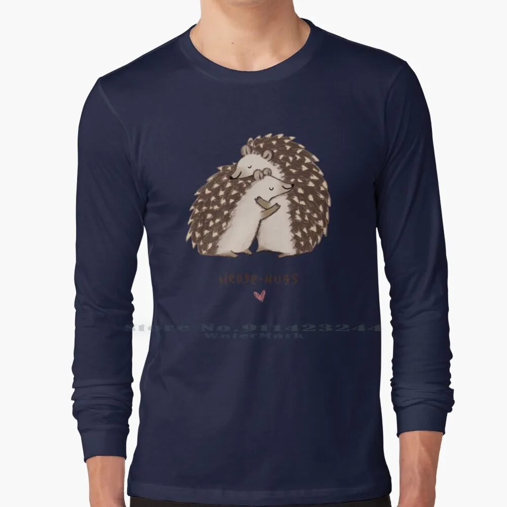 Hedge-Hugs 100% Cotton Long Sleeve T Shirt Hedgehugs Hedgehogs Hedgepig Cuddle Squeeze Cute Kawaii Adorable Lovely Pygmy Sweet