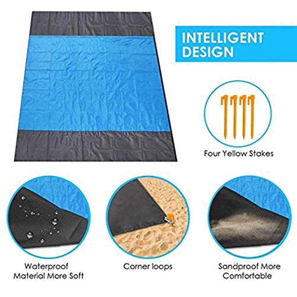 Outdoor Beach Mat Cushion Carpet Waterproof Sand Free Blanket Portable Folding Picnic Camping Mat 200x140cm Waterproof sandproof