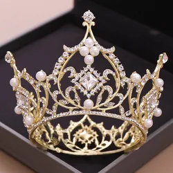 Fashion Luxury Large Full Circle Rhinestones Queen Princess Tiara and Crown Bride Headpiece Wedding Hair Jewelry Accessories ML