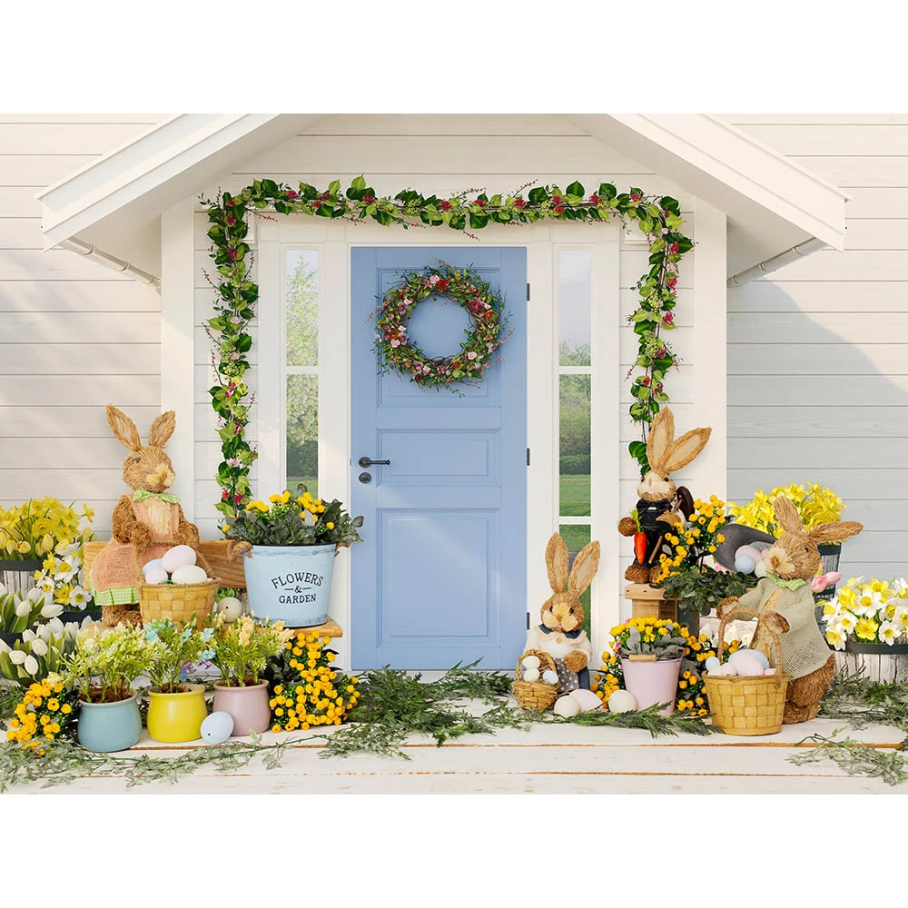 Backdrops de páscoa primavera flores fundo recém-nascido retrato coelho decoração floral banner fotografia adereços bebê crianças photostudio