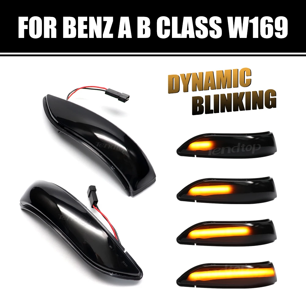 2x Dynamic Side Mirror Blinker Light LED Turn Signal Lamps For Mercedes Benz A B Class W169 W245 2004-08