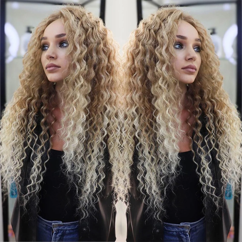 Synthetic Crochet Braids Braiding Hair Extensions Ocean Wave Hair Hawaii Afro Curl Ombre Curly Blonde Water Wave Braid For Women