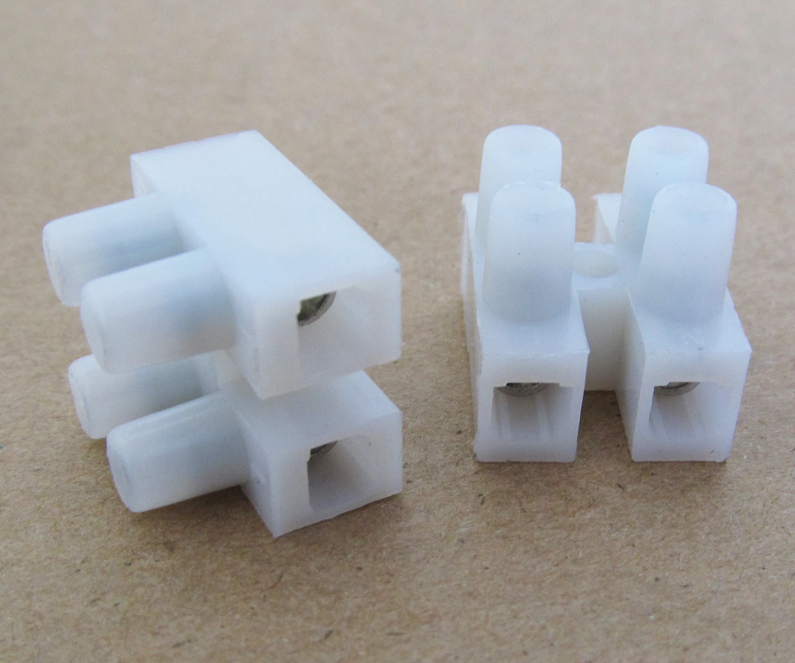 2pcs Wire 2 Position Barrier Terminal Strip Block 450V 30A 22-10 AWG Wire White