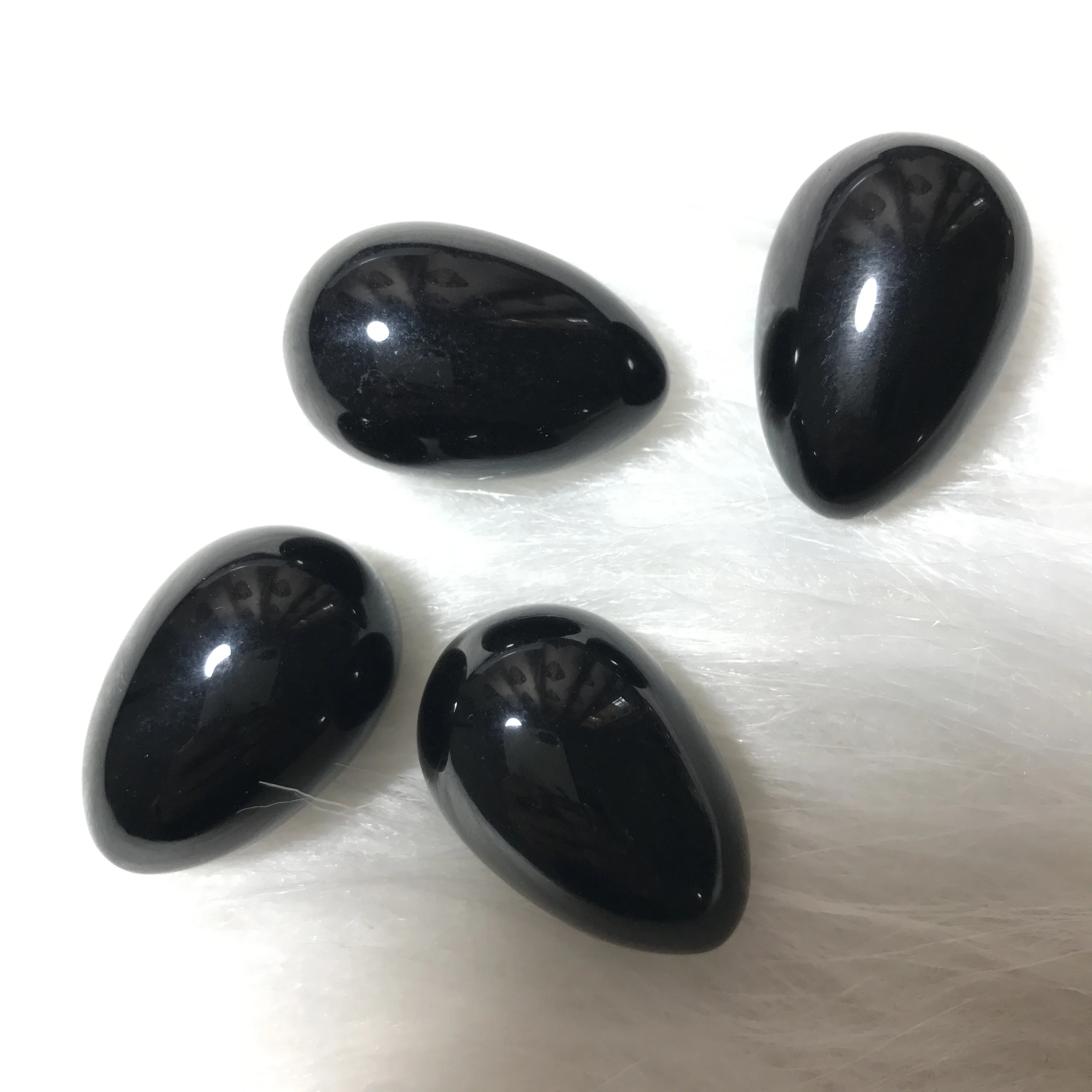 4 pcs natural obsidian Crystal gemstone egg meditation reiki healing crystal egg as pocket stone wholesale