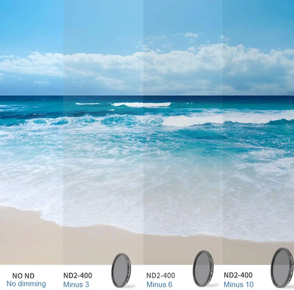 SLR DSLR كاميرا متغيرة ND تصفية محايدة الكثافة ترويسة قابل للتعديل ND2-400 37 40.5 43 46 49 52 55 58 62 67 72 77 82 86 مللي متر