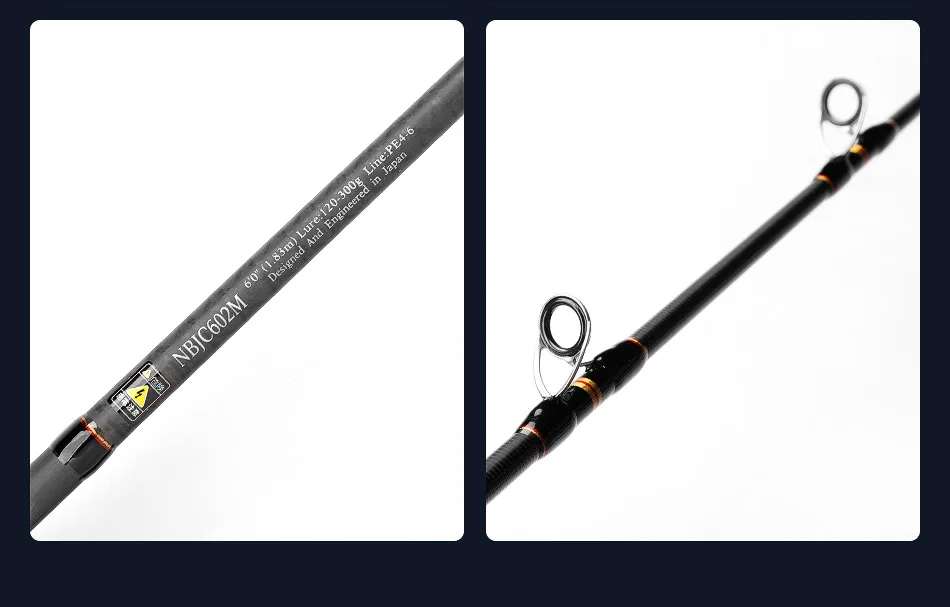 NOEBY-INFINITE Jigging-Angelruten, 1-teilige Fuji-Führung, MH-Köder, geeignet für Blackfin-Thunfisch, Angelrute, 1,68 m, 1,83 m, 120–500 g – Detail 16