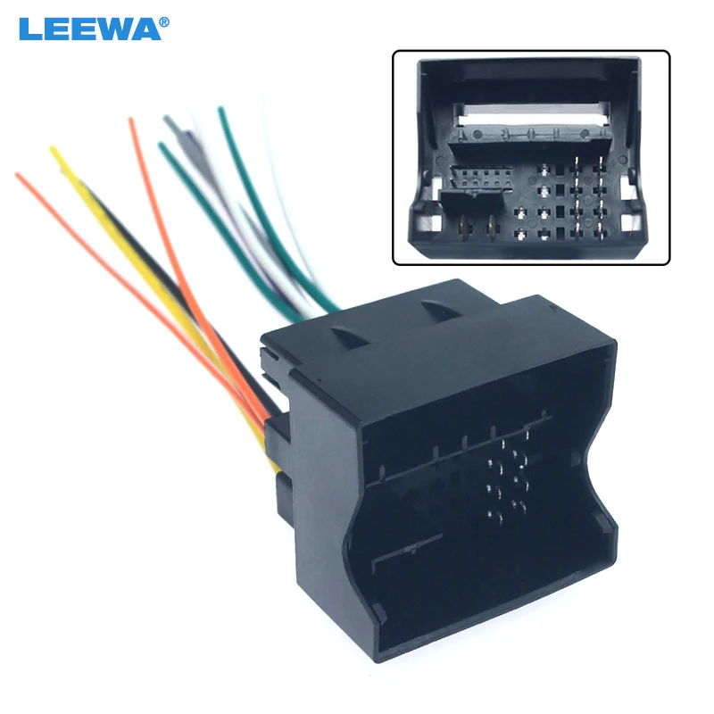 LEEWA – faisceau de câbles 10x pour Volkswagen Golf 7 Sokda, adaptateur de câble, Interface Audio stéréo, prise DVD, installation de rechange