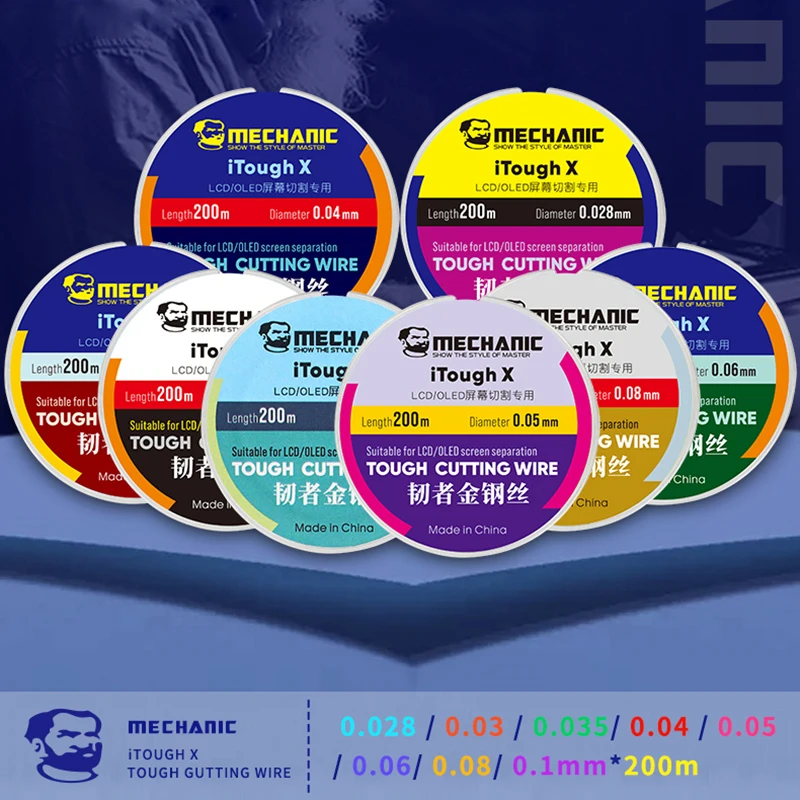 기계식 고경도 특수 다이아몬드 와이어 절단선, 휴대폰 LCD OLED 화면 분리 도구, 0.028mm-0.1mm