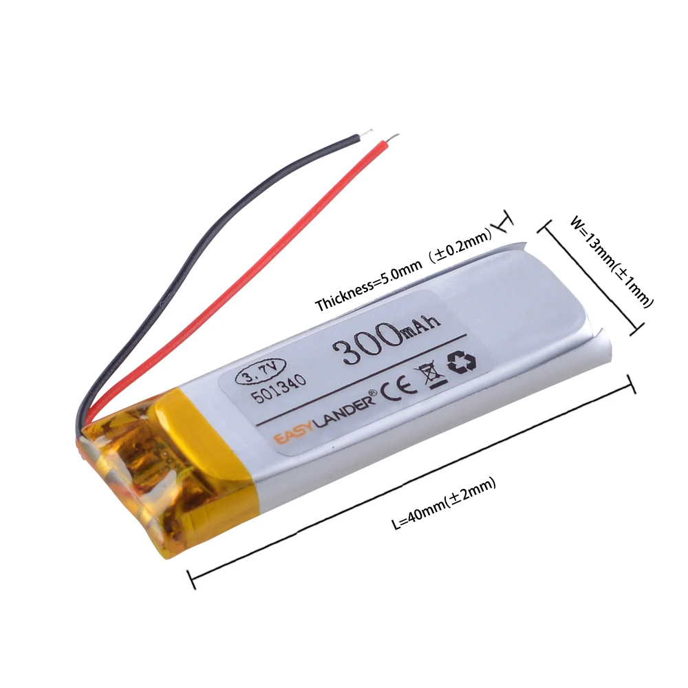 بطارية ليثيوم أيون بوليمر لسماعة رأس بلوتوث TWS ، 501340 ، 300mAh ، إصدار شاومي-Mi airdot الشباب ، حجرة البطارية TWSEJ02LM