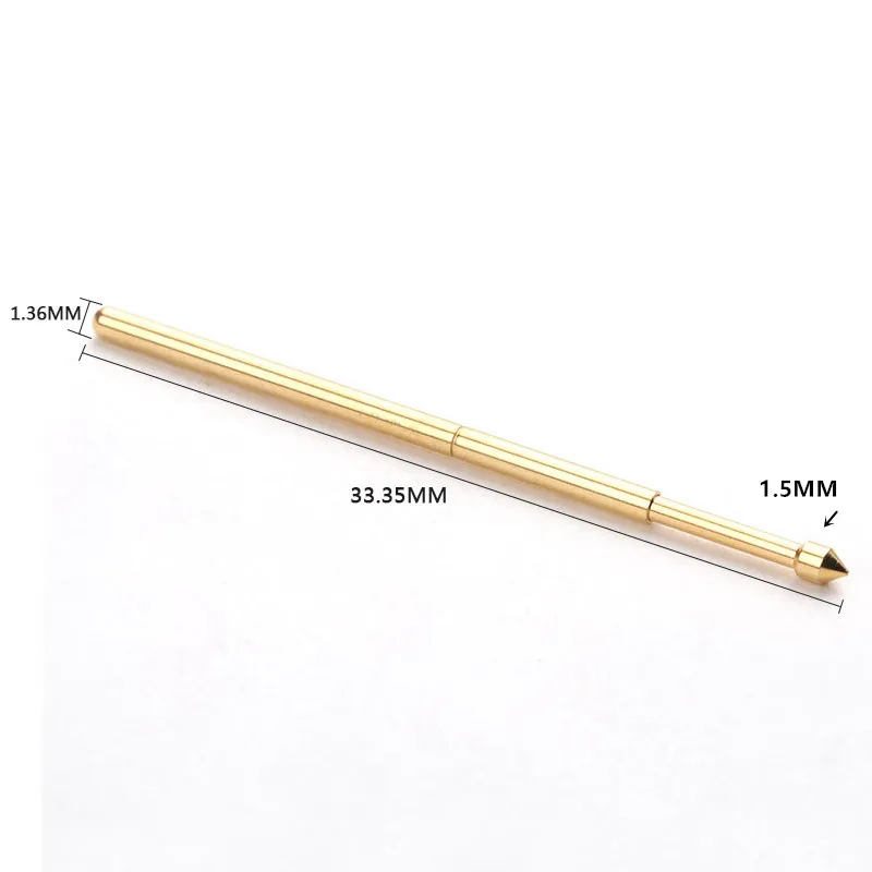 100 Cái/gói Đầu Mạ Vàng PA100-E2 Hình Nón Mùa Xuân Kiểm Tra Pin 1.36Mm Mùa Xuân Đầu Kẹp Sử Dụng Cho Bảng Mạch thử Nghiệm