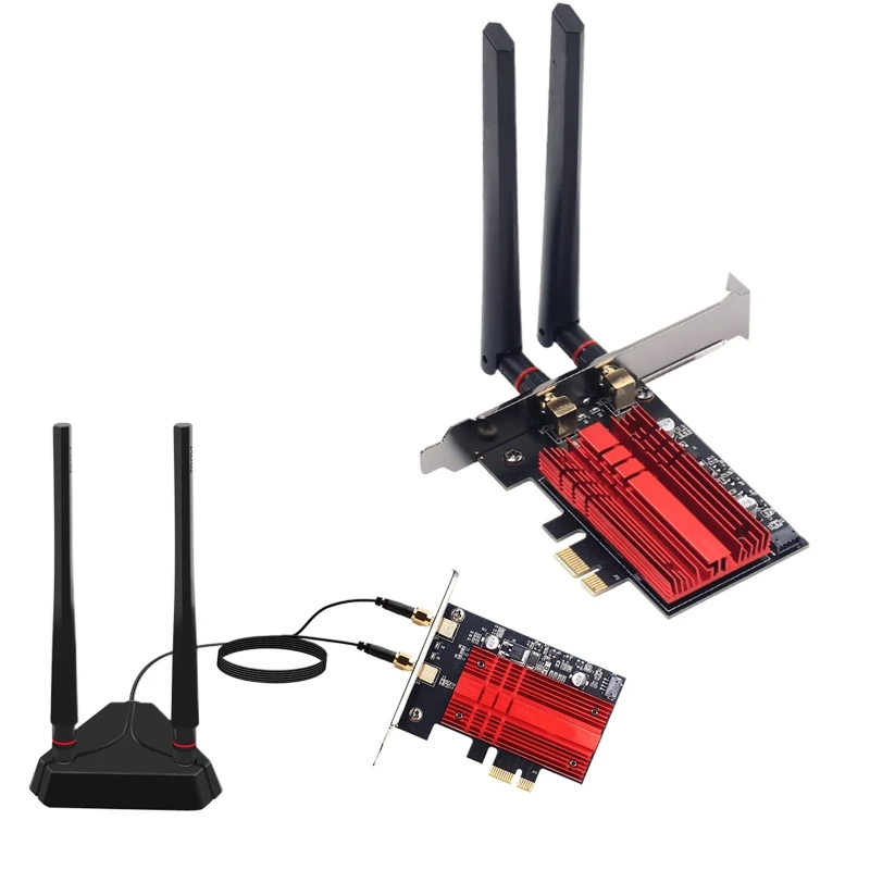 

AX200 WiFi 6 PCIe Card Bluetooth-compatible 5.1 PCIe Adapter Dual Band 2400Mbps + 574Mbps 6G 160MHz PCIe WIfi Wlan Card