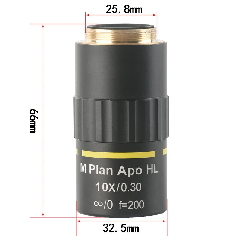 KOPPACE Infinitely Far Flat Field Apochromatic APO Metallographic Microscope Objective 10X/0.3 Working Distance 34mm