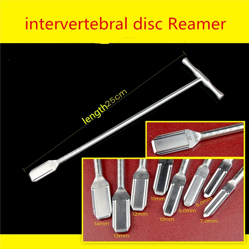 orthopedic instrument medical spine neurosurgery cervical lumbar vertebra intervertebral disc reamer flat head Lamina fusioncage