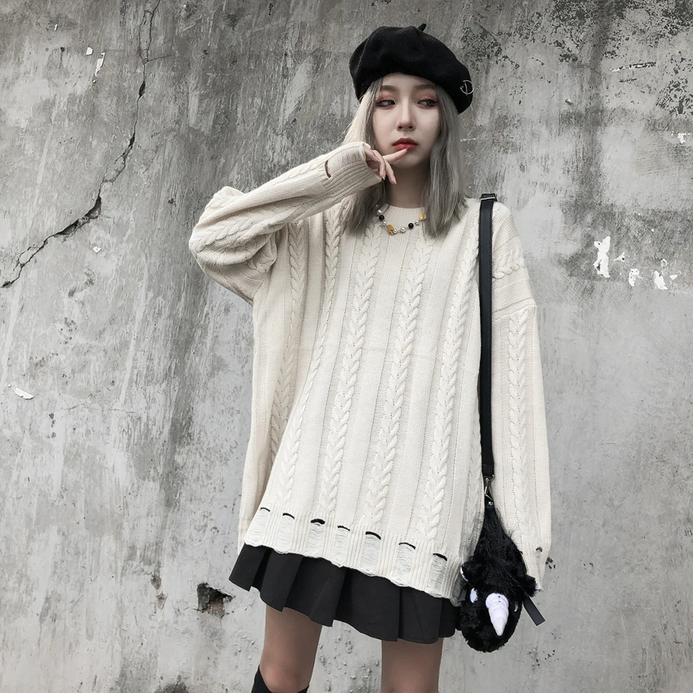 

Vintage Casual Solid Sweter Winter Clothes Woman Sweaters New Plus Size Goth Sweater Dress Women Sweaters For Women Fashion