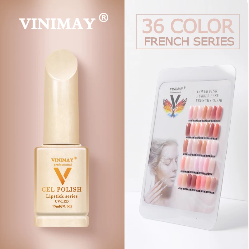 

VINIMAY French Nail Art Gel Nail Polish UV Soak Off Gelpolish Gel Polish Color Primer Manicure Nails Gel Lacque Salon 15ml