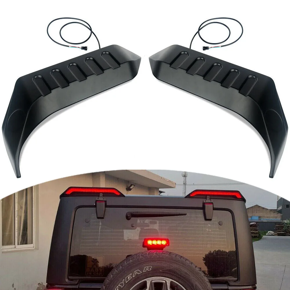 

Car Rear Roof Wing Splitter Spoiler Tail Split Tailplane Turn Signal Brake Light for Jeep Wrangler JK JL 2007-2021 EU US Version