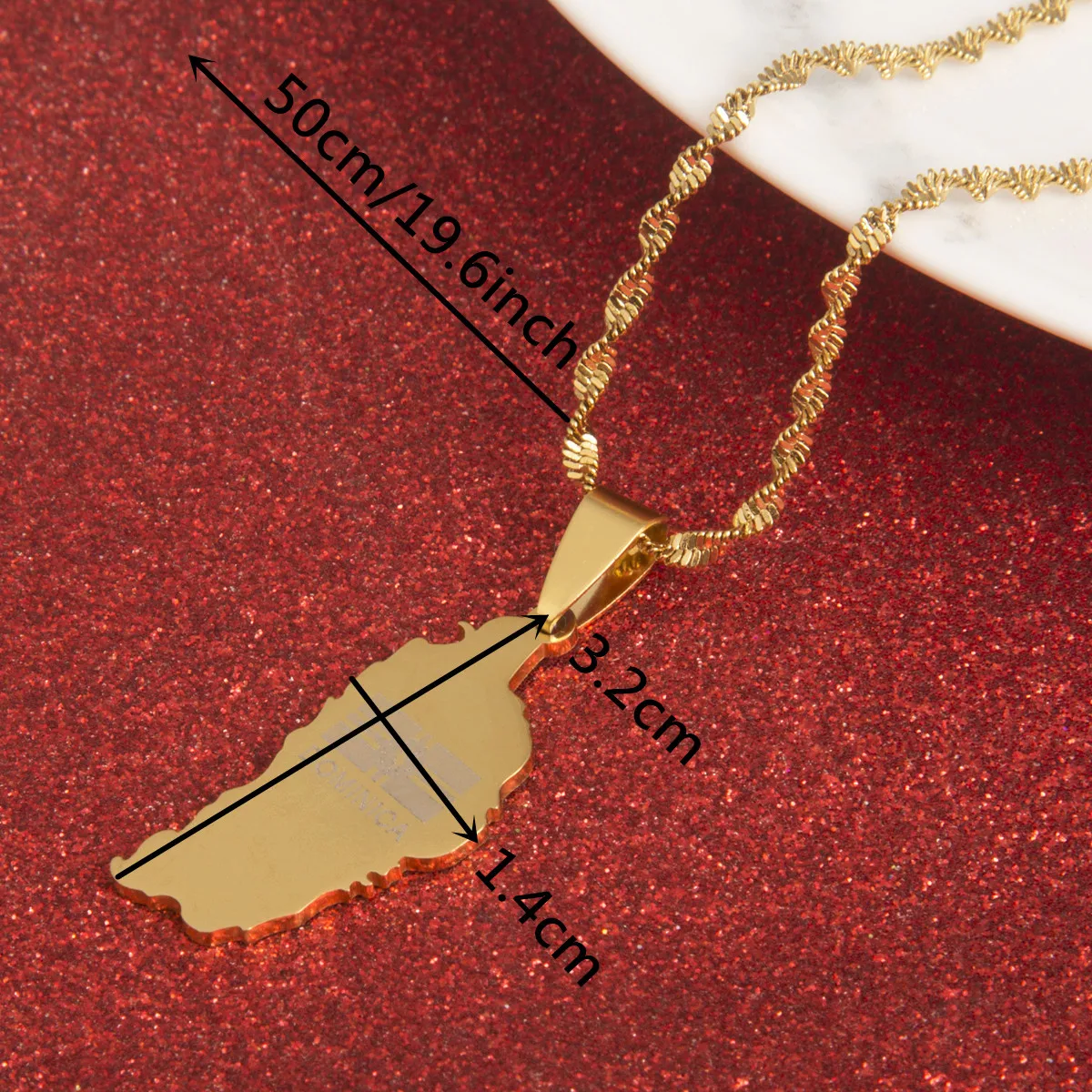 Stainless Steel The Commonwealth of Dominica Map Pendant Necklaces Gold Color Dominicans Jewelry Gifts